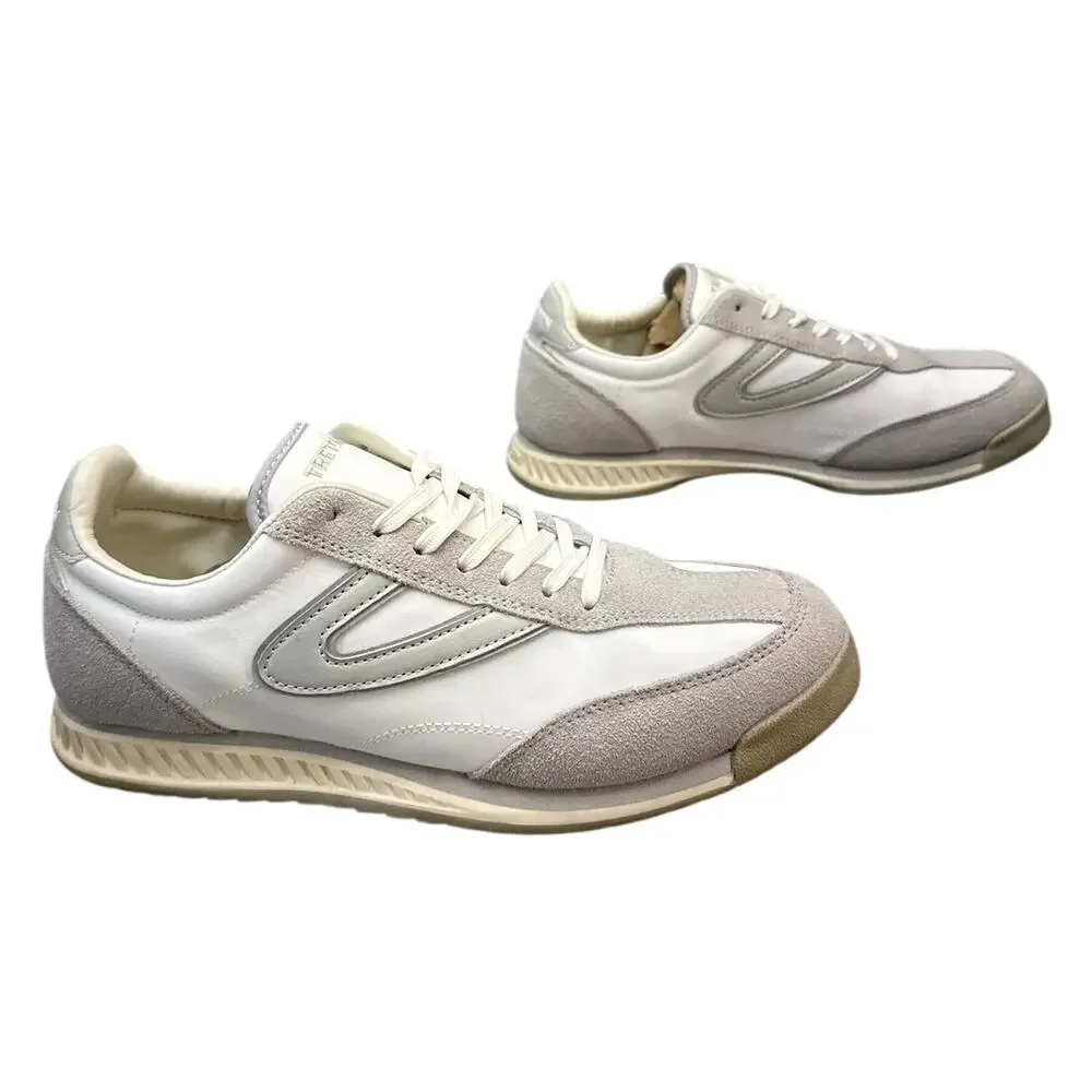 Tretorn Kristine Rawlins Grey White Leather Lace Up Low Top Sneaker Women 7.5
